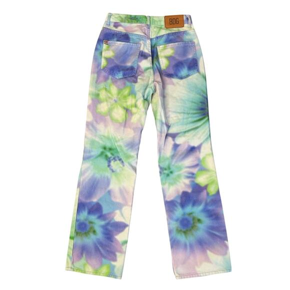 URBAN OUTFITTERS BDG Cowboy Pastel Watercolor Floral High Waist Jeans Sz 26 MINT - Picture 6 of 9